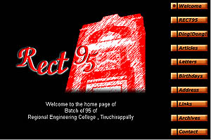 Alumni page of 95 pass out of Regional Engineering College, Tiruchy, India